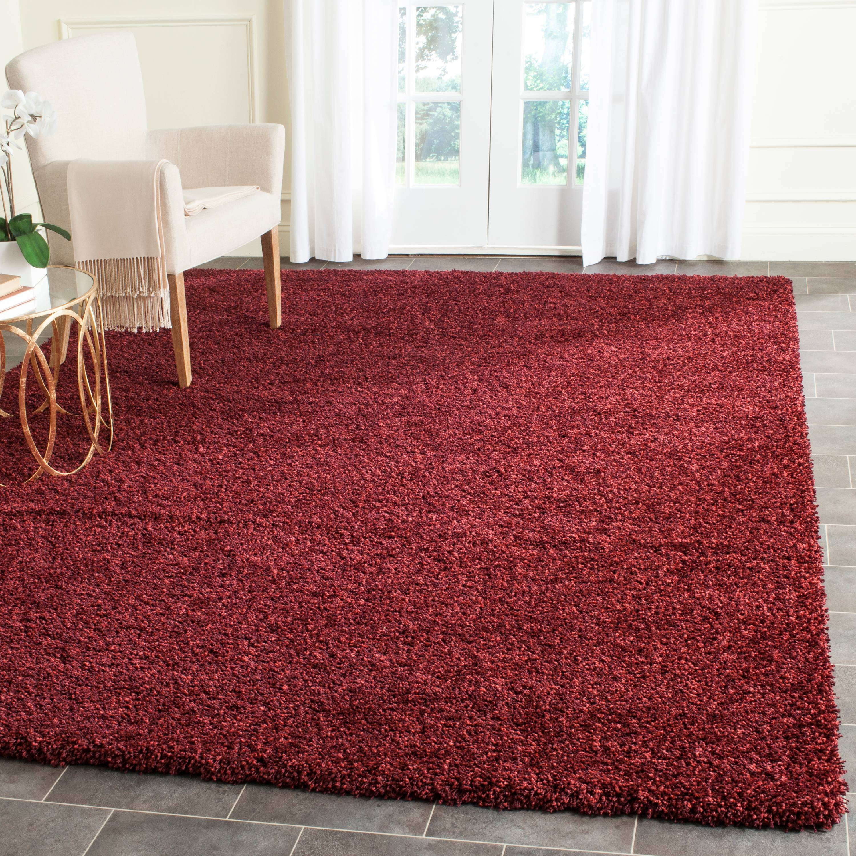 Santa Monica Shag SGN725 Power Loomed Indoor Area Rug - Maroon - 8'x10' - Safavieh.