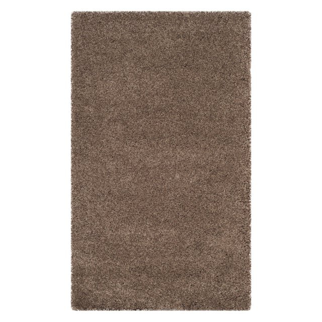SAFAVIEH Santa Monica Chelsey Solid Shag Area Rug, Taupe, 9'6" x 13'