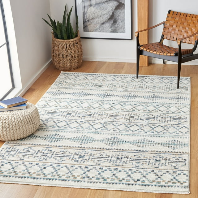 SAFAVIEH Sedona Collection SED807C Ivory / Blue Rug