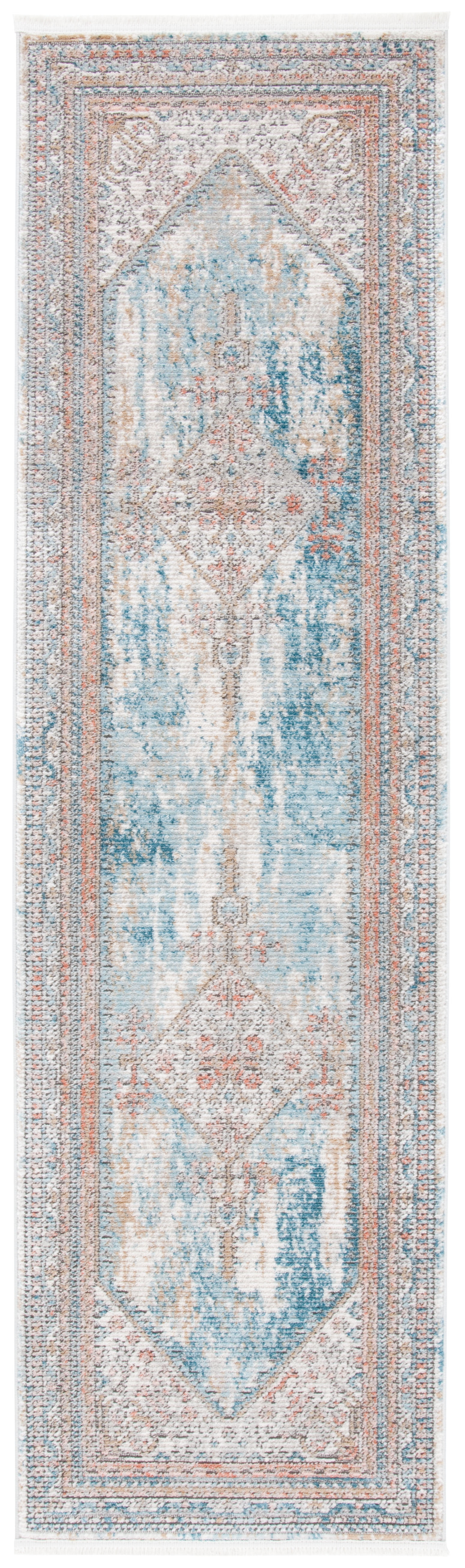 Shivan SHV725 Power Loomed Indoor Runner Rug - Blue/Grey - 2'2"x8' - Safavieh