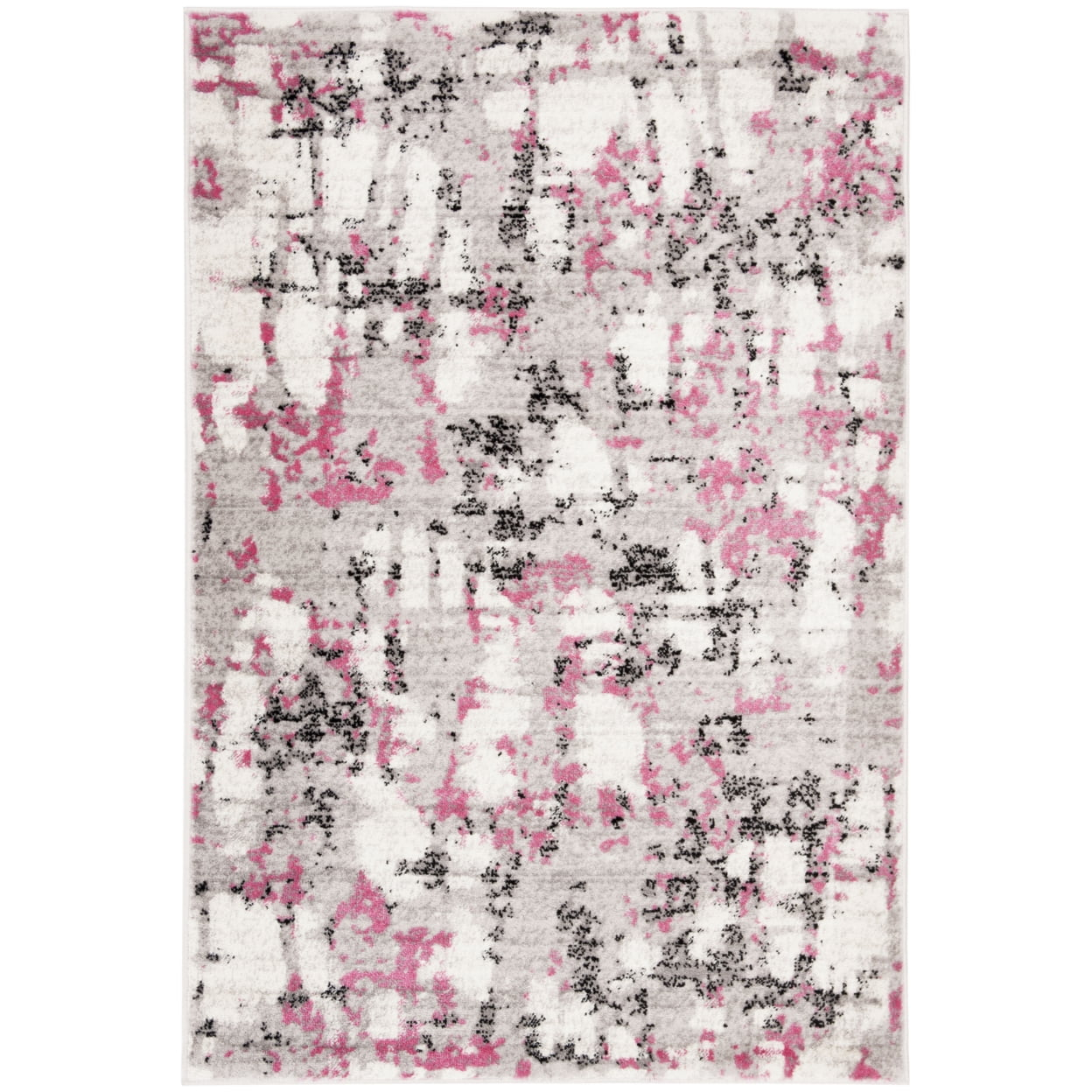 SAFAVIEH Skyler Langston Distressed Area Rug, Grey/Pink, 3' x 5'