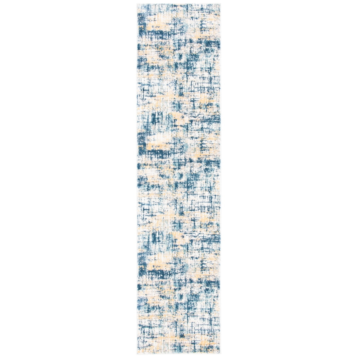 SAFAVIEH Skyler Mandy Distressed Runner Rug, Navy/Gold, 2'2" x 9'