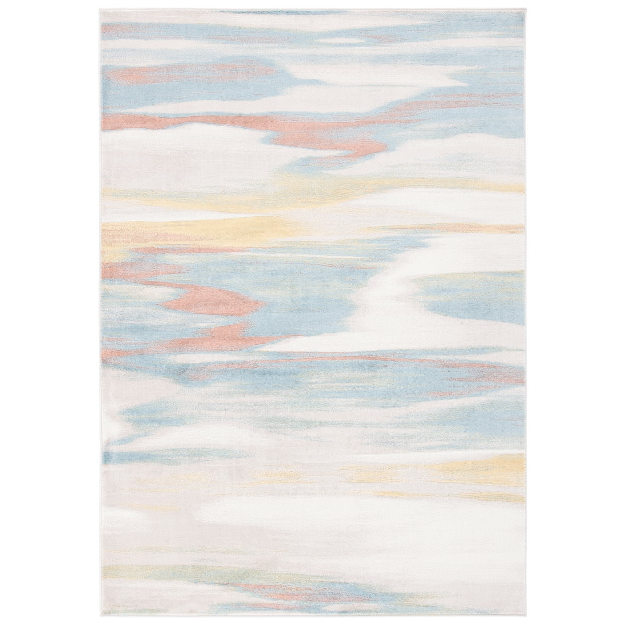 SAFAVIEH Skyler Ilija Wavy Marble Area Rug, Beige/Terracotta, 4'5" x 6'5"