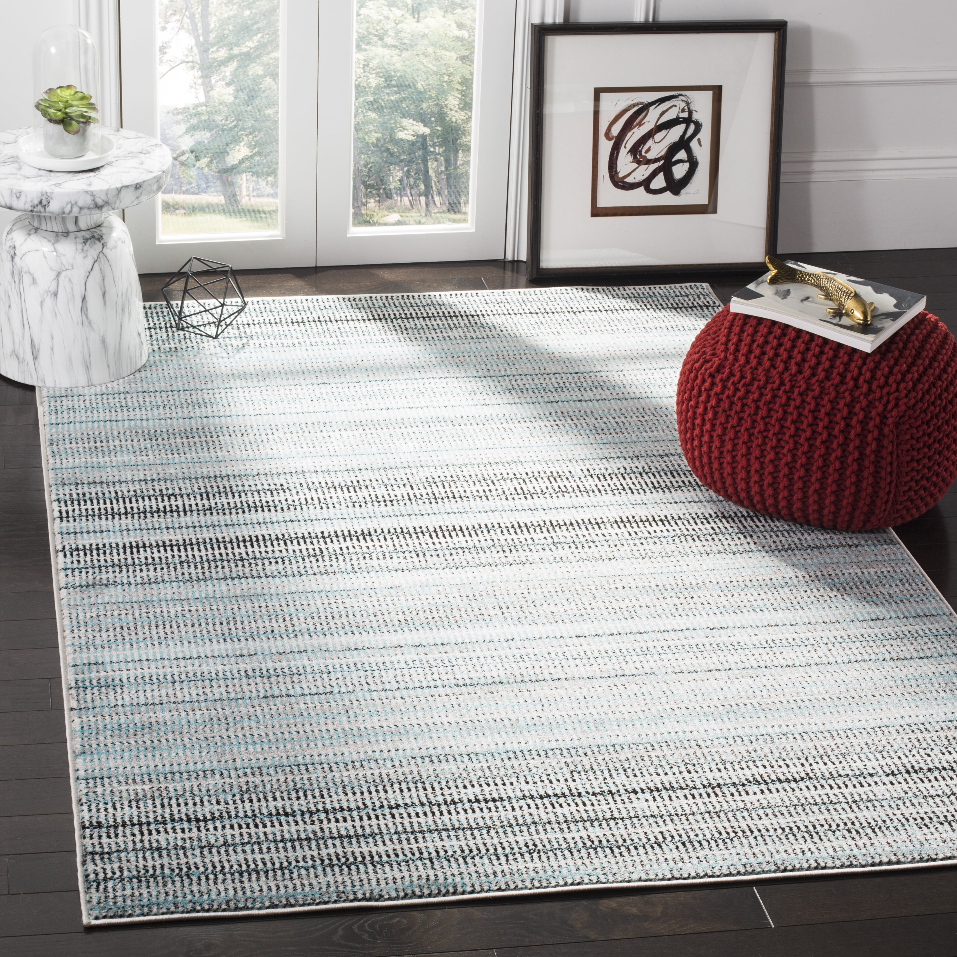 SAFAVIEH Skyler Constantina Striped Area Rug, Blue/Grey, 10' x 14'