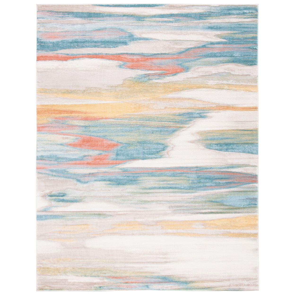 SAFAVIEH Skyler Ilija Wavy Marble Area Rug, Beige/Terracotta, 8' x 10'