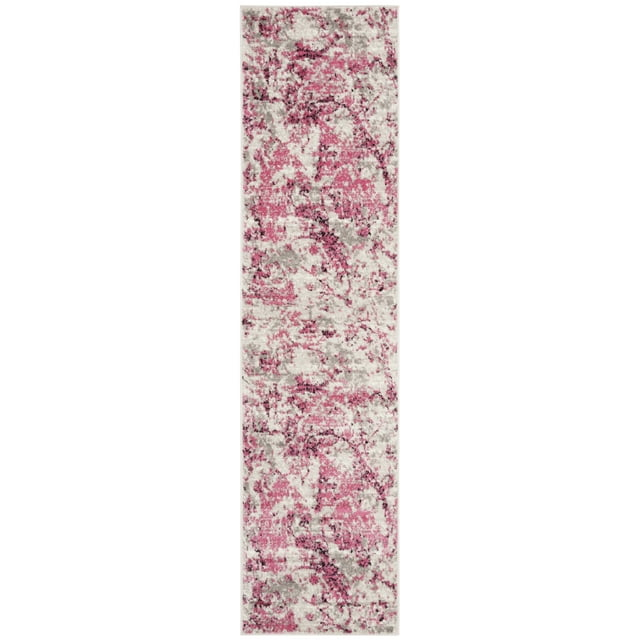 SAFAVIEH Skyler Joisse Distressed Runner Rug, Pink/Ivory, 2' x 14'