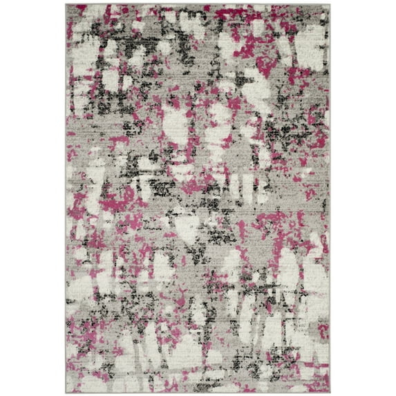 SAFAVIEH Skyler Langston Distressed Area Rug, Grey/Pink, 6' x 9'