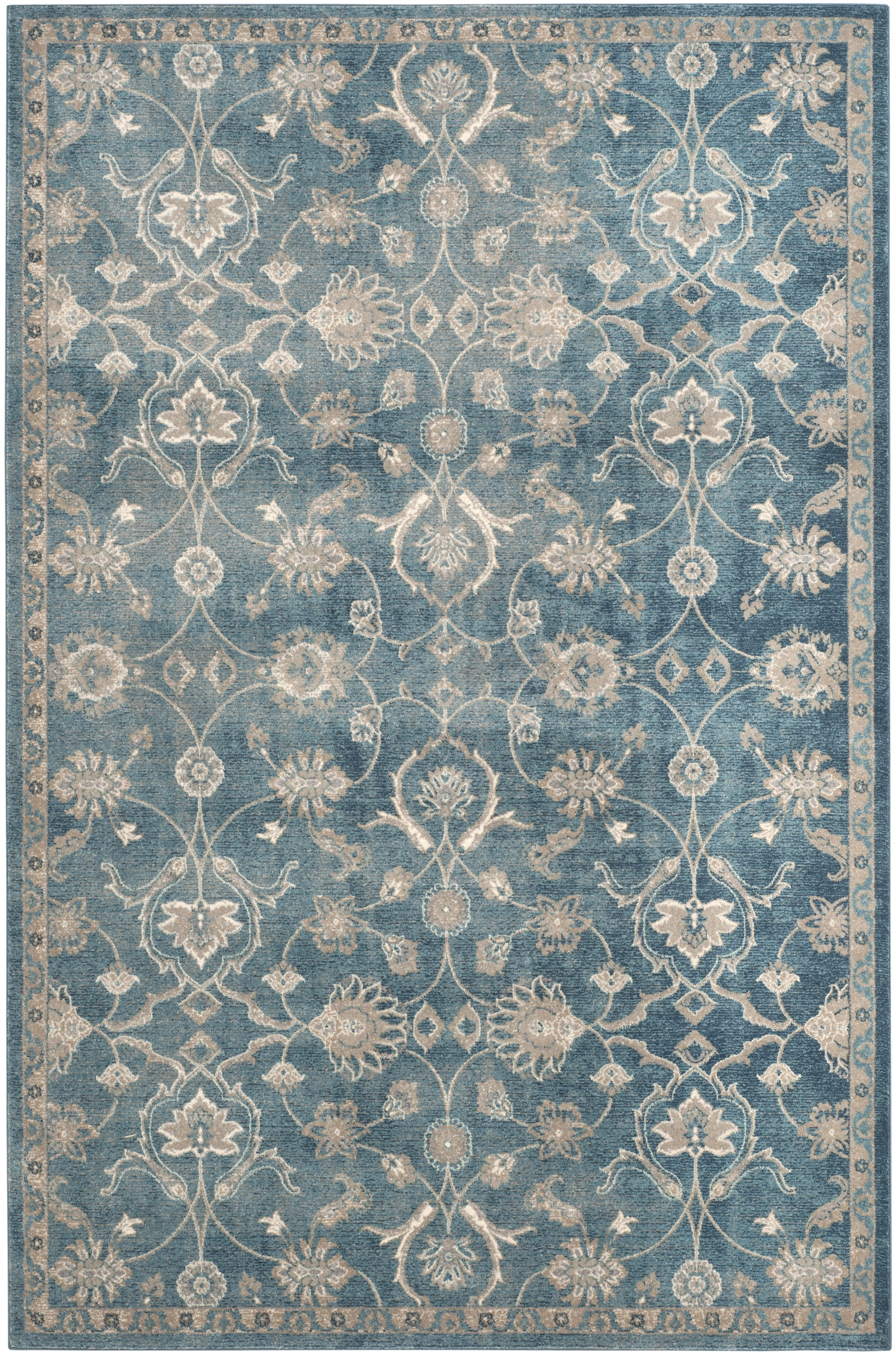 Sofia SOF386 Power Loomed Indoor Area Rug - Blue/Beige - 5'1"x7'7" - Safavieh.