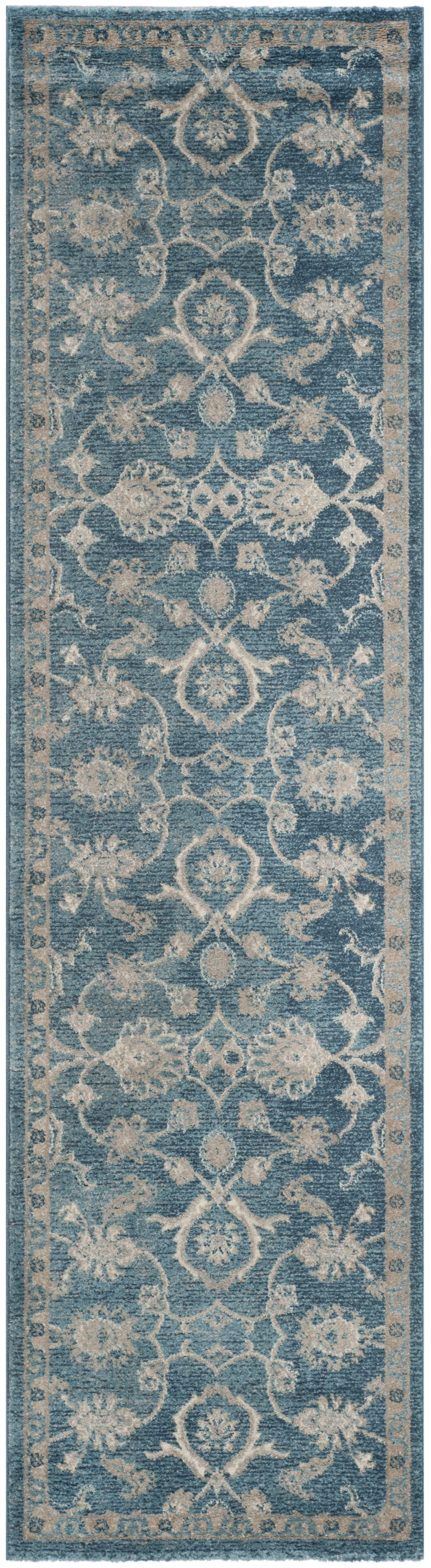 Sofia SOF386 Power Loomed Indoor Runner Rug - Blue/Beige - 2'2"x10' - Safavieh.