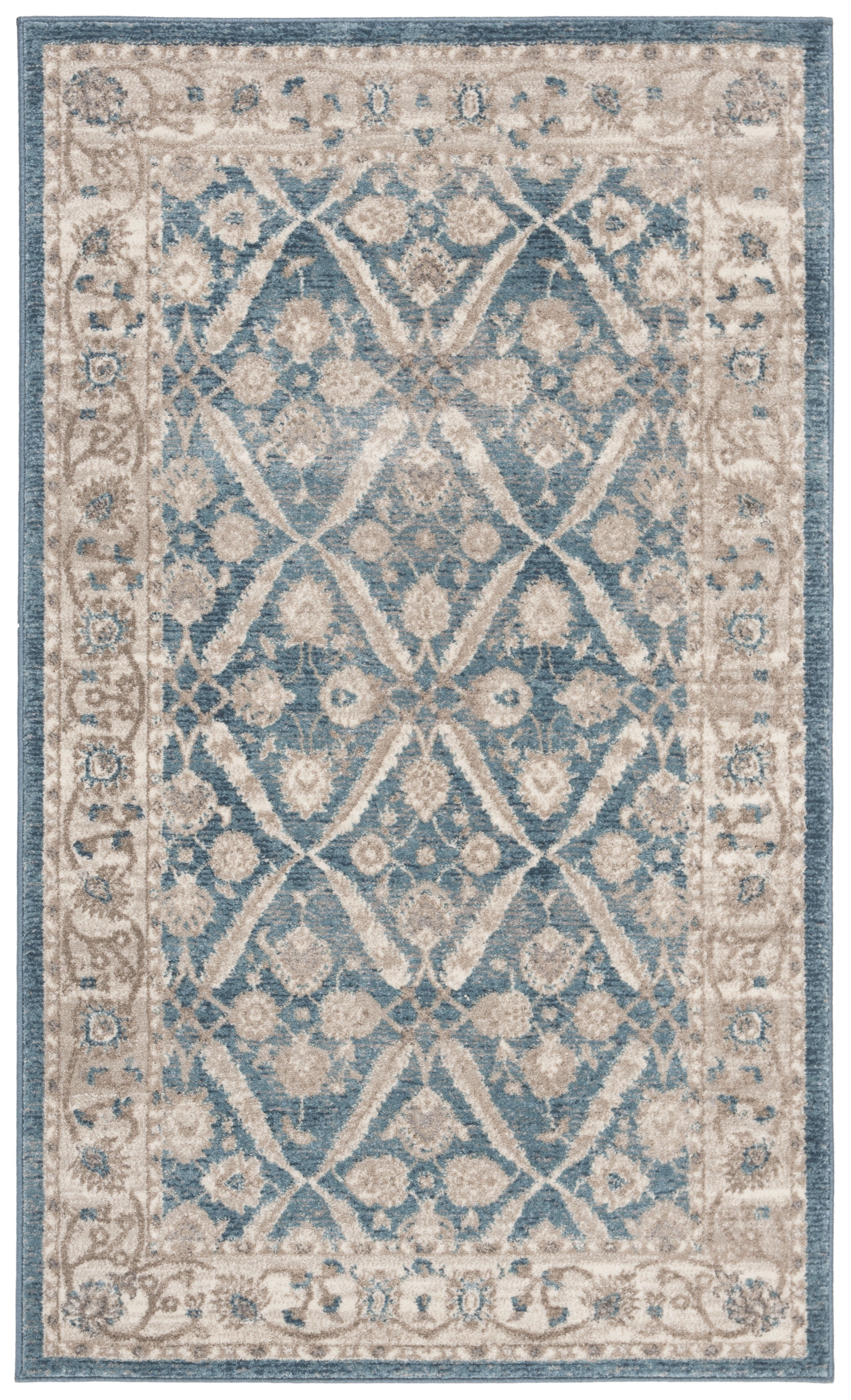 Sofia SOF378 Power Loomed Area Rug - Blue/Beige - 3'x5' - Safavieh.