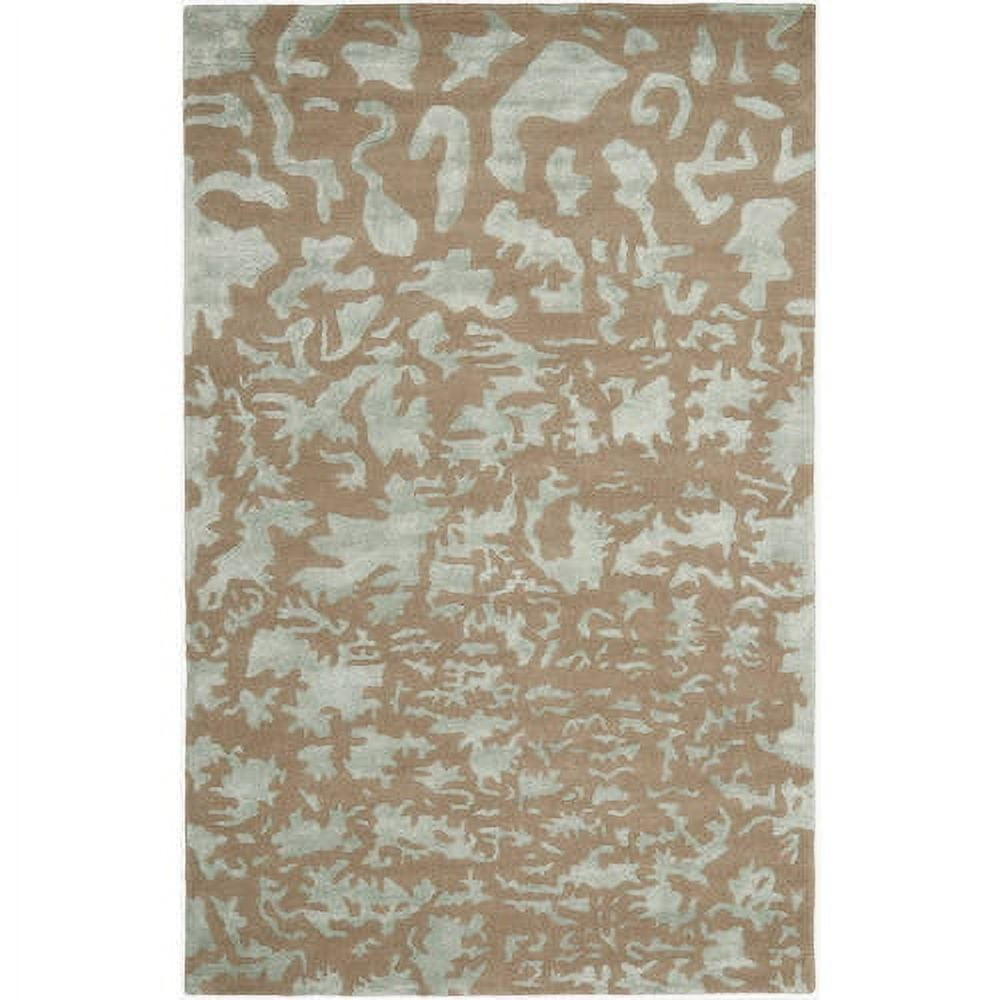 SAFAVIEH Soho Albus Abstract Wool Area Rug, Taupe/Light Blue, 5' x 8'