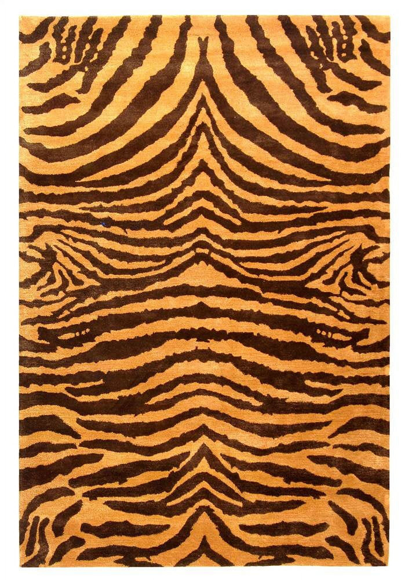 SAFAVIEH Soho Eglantine Animal Striped Wool Runner Rug, Brown/Gold, 2'6" x 12'