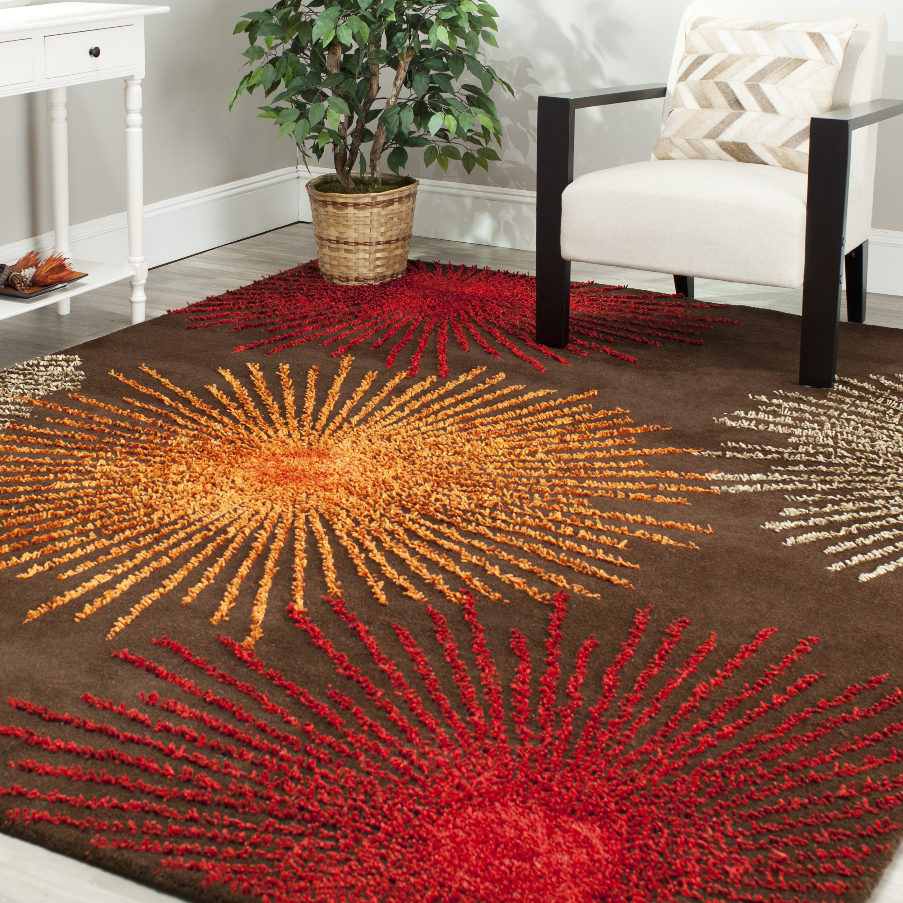 Soho SOH712 Hand Tufted Indoor Area Rug - Brown/Multi - 6'x6' - Safavieh.