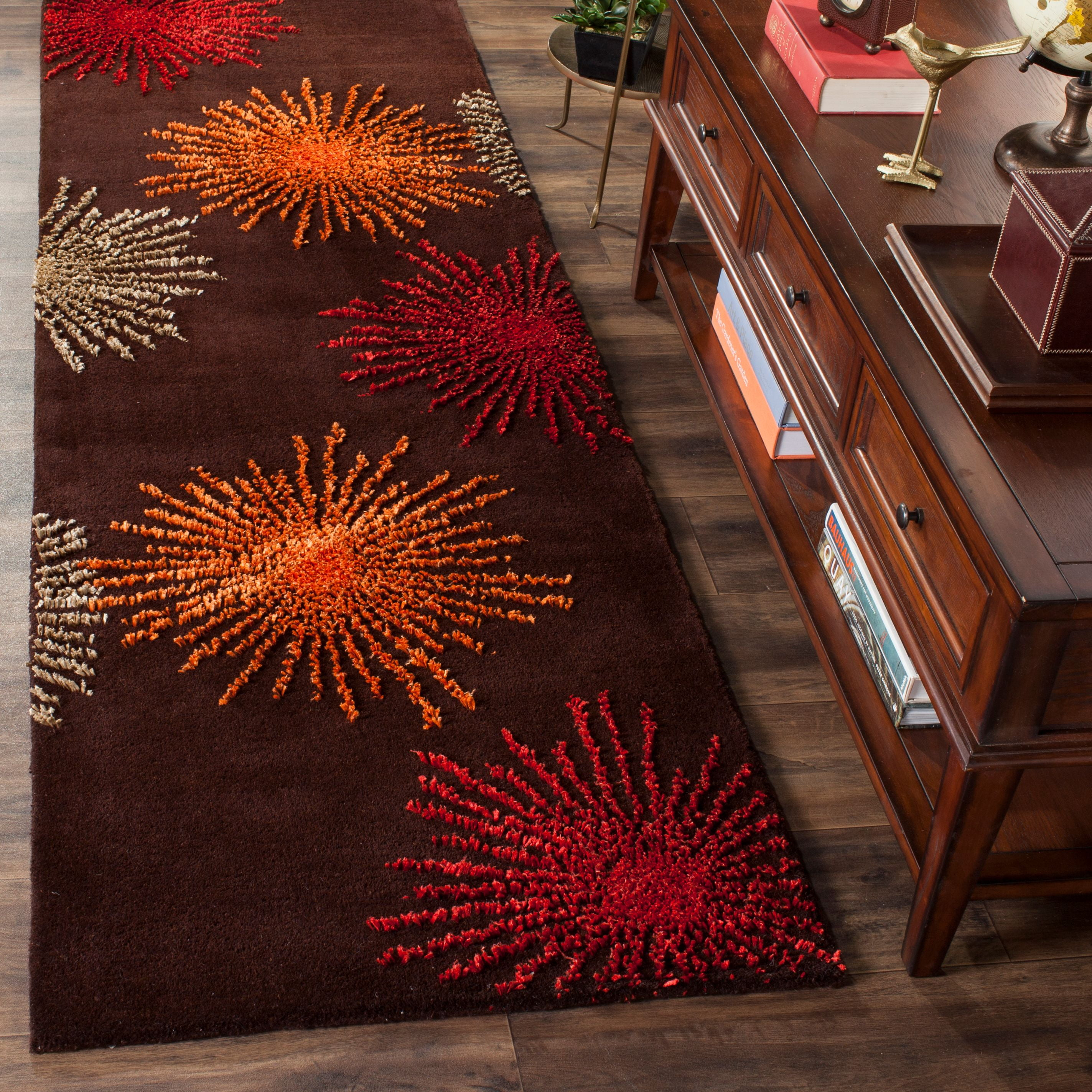 Soho SOH712 Hand Tufted Indoor Runner Rug - Brown/Multi - 2'6"x8' - Safavieh.