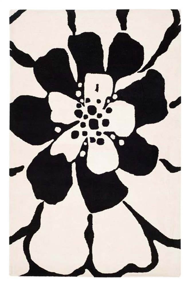 SAFAVIEH Soho Kelly Floral Wool Area Rug, Black/White, 7'6" x 9'6"