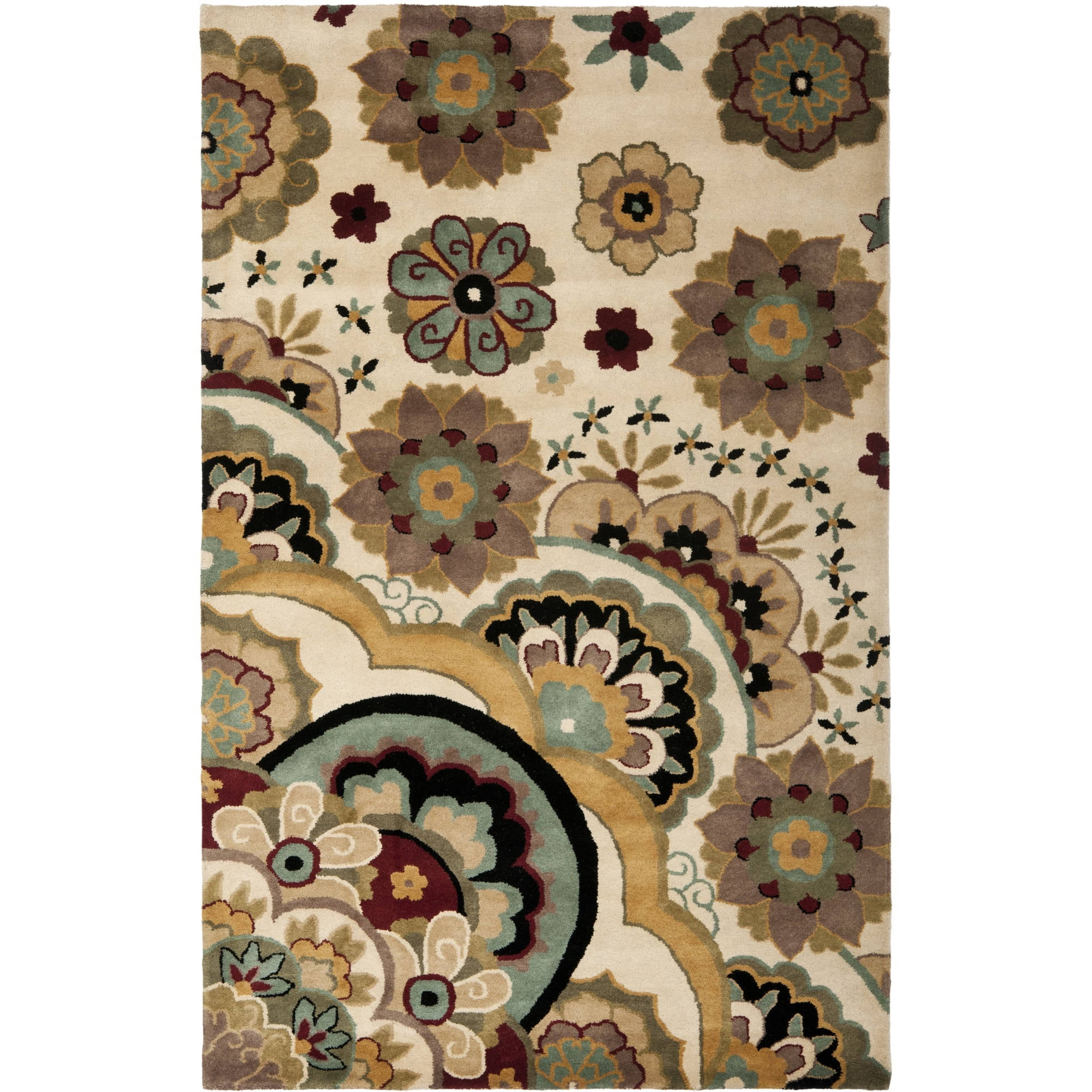 Soho SOH701 Hand Tufted Indoor Area Rug - Ivory/Multi - 3'6"x5'6" - Safavieh