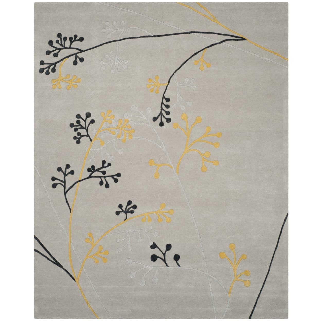SAFAVIEH Soho Piper Floral Wool Area Rug, Grey, 8' x 8' Round