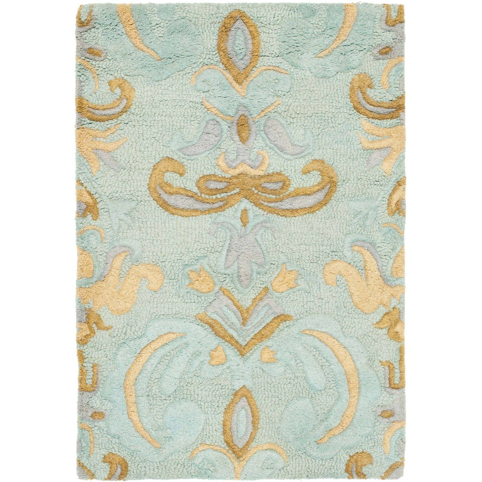 SAFAVIEH Soho Savannah Wool Area Rug, Light Blue/Multi, 2'3" x 4'