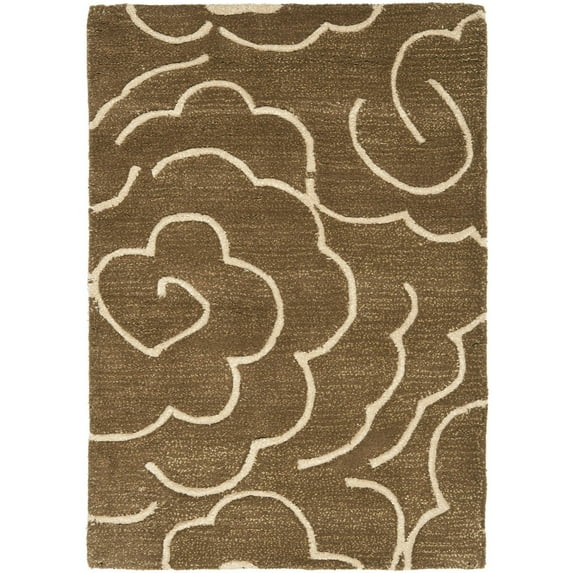 SAFAVIEH Soho Trinity Floral Wool Area Rug, Brown/Ivory, 2' x 3'