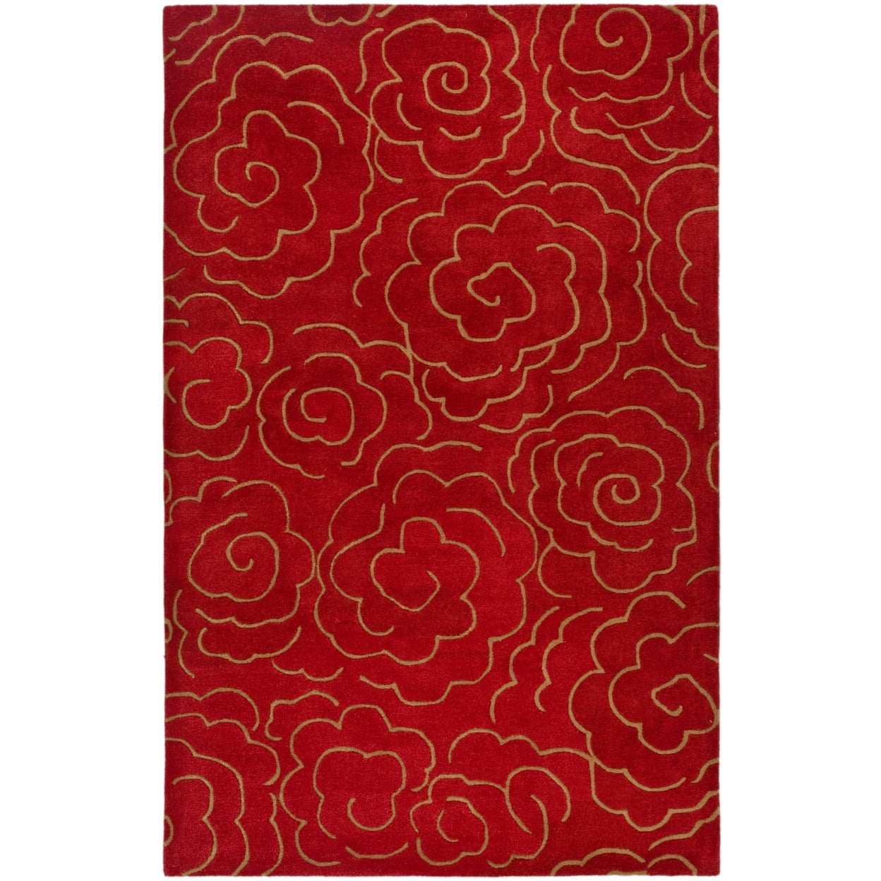 Soho SOH812 Hand Tufted Area Rug - Red - 8'x8' - Safavieh.