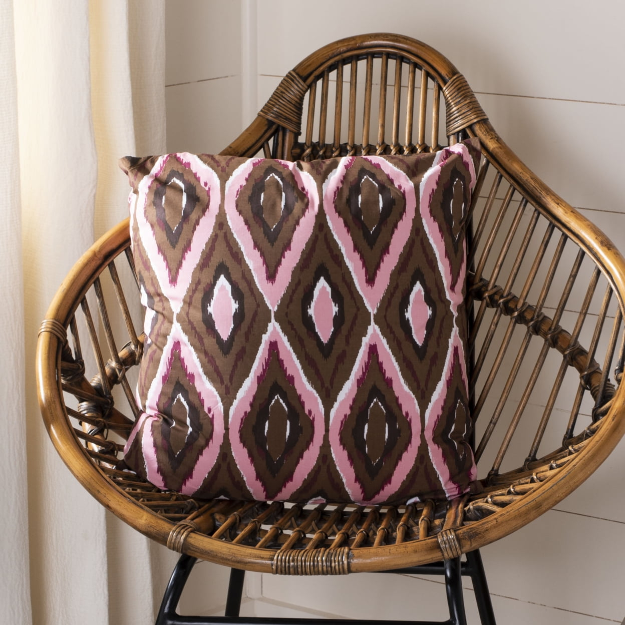 Tristan Ikat Cotton Reversible Throw Pillow (Set of 2)