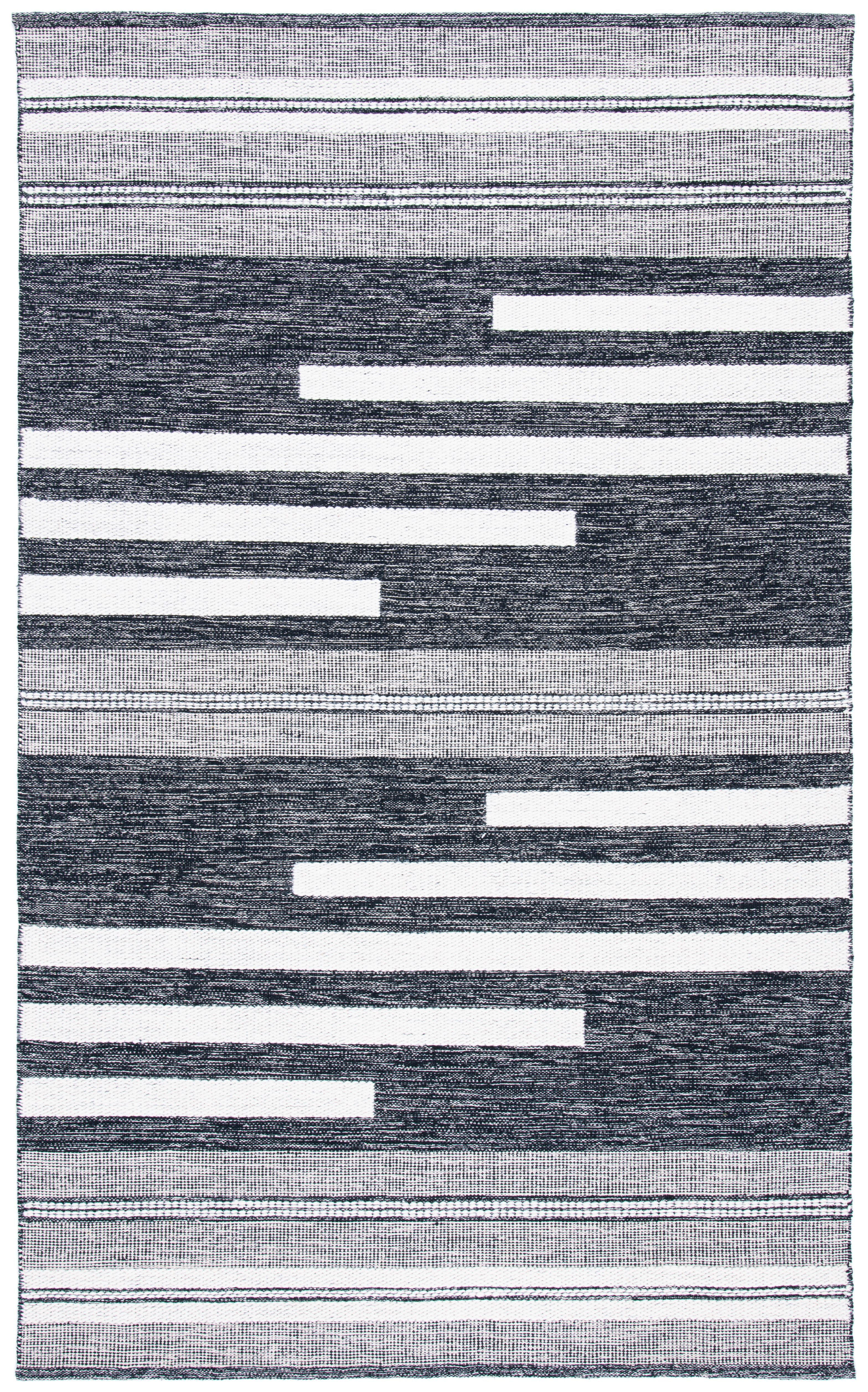 SAFAVIEH Striped Kilim Ombre Striped Area Rug, Ivory/Black, 9' x 12'