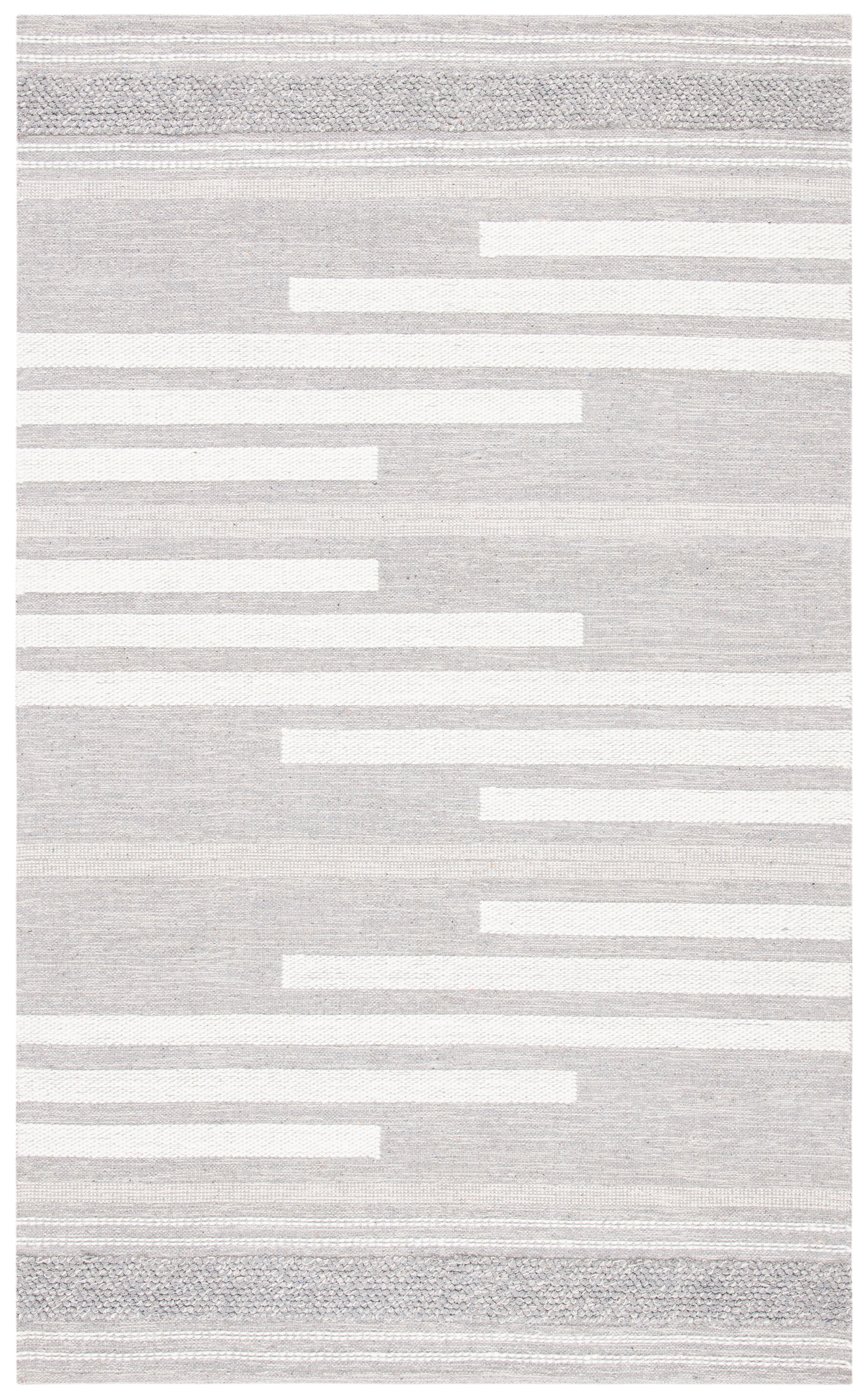 SAFAVIEH Striped Kilim Eamon Striped Area Rug, Silver/Grey, 9' x 12'