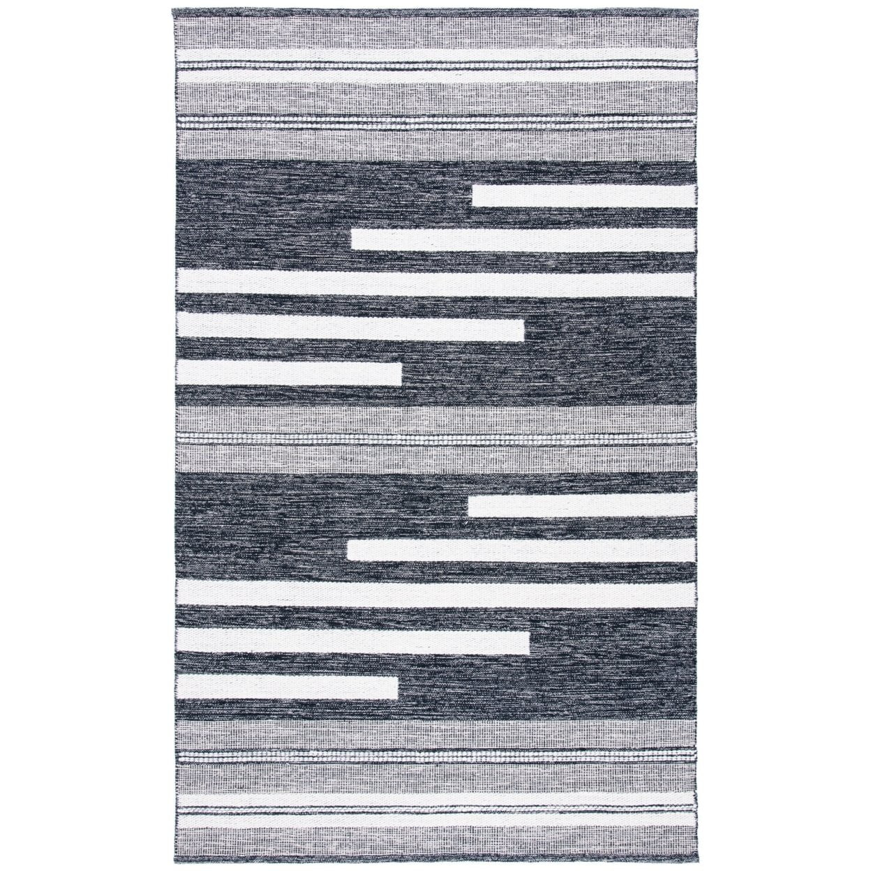 SAFAVIEH Striped Kilim Ombre Striped Area Rug, Ivory/Black, 9' x 12'