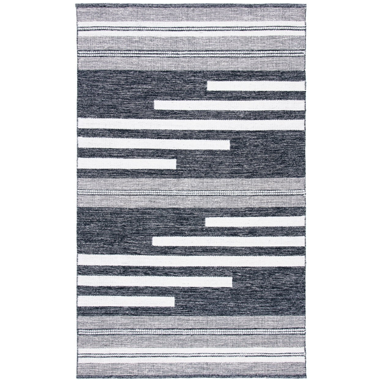 SAFAVIEH Striped Kilim Ombre Striped Area Rug, Ivory/Black, 9' x 12'