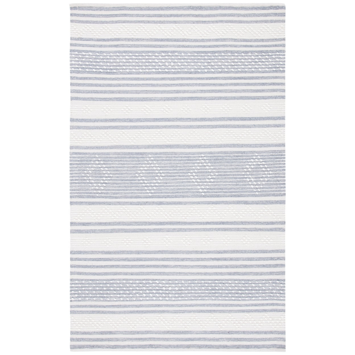 SAFAVIEH Striped Kilim Fergal Striped Area Rug, Silver/Ivory, 9' x 12'