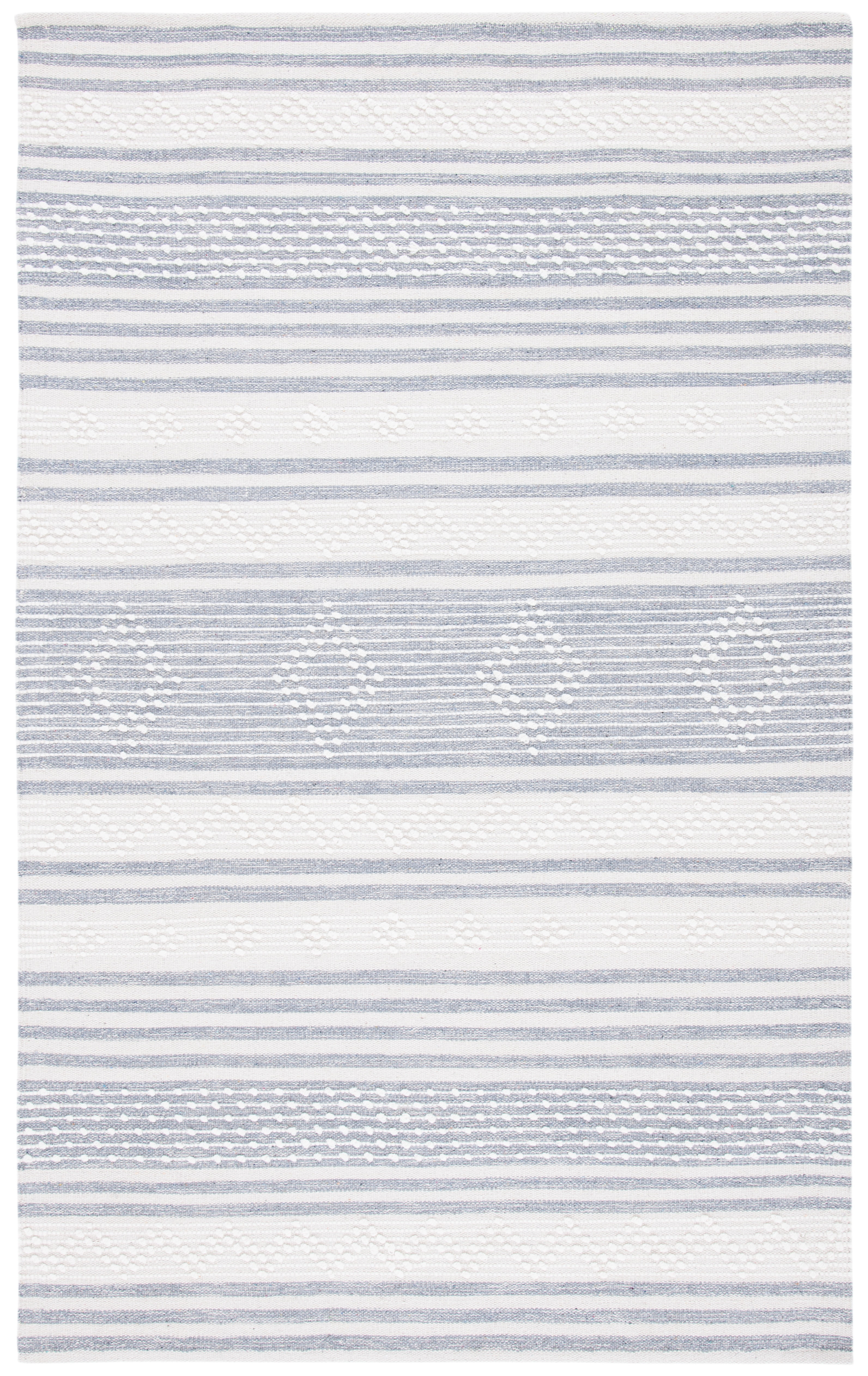 SAFAVIEH Striped Kilim Fergal Striped Area Rug, Silver/Ivory, 9' x 12'