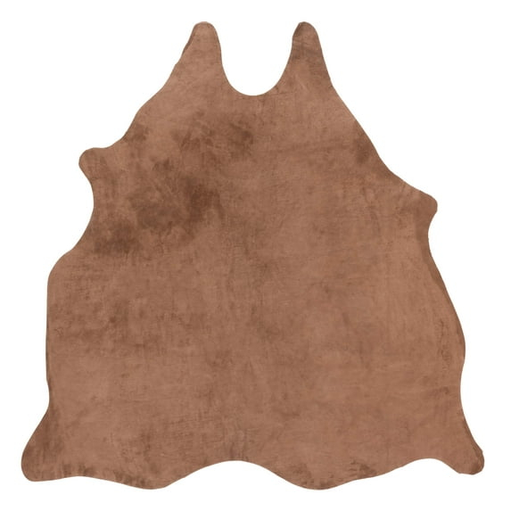 SAFAVIEH Suede Cowhide Einri Solid Area Rug, Light Brown, 5' x 7'