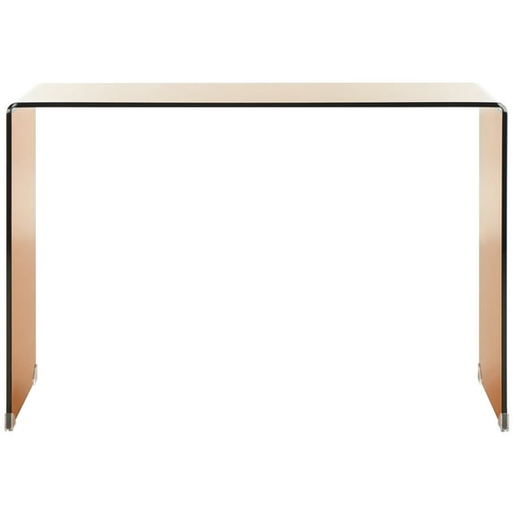 SAFAVIEH Taft Tempered Glass Console Table, Tea Glass (43.3 in. W x 13.8 in. D x 29.5 in. H)