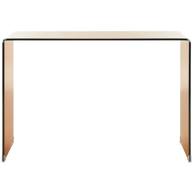 SAFAVIEH Taft Tempered Glass Console Table, Tea Glass (43.3 in. W x 13.8 in. D x 29.5 in. H)