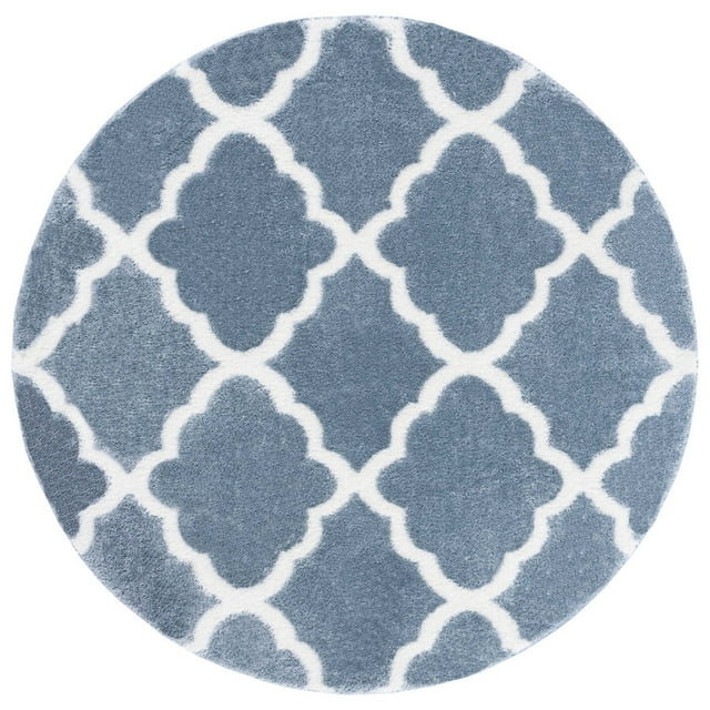 Tahoe Shag THO675 Power Loomed Area Rug - Blue/White - 6'7" round - Safavieh.