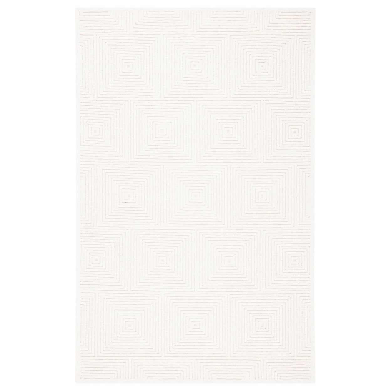 SAFAVIEH Textural Vince Geometric Area Rug, Ivory, 4' x 4' Square