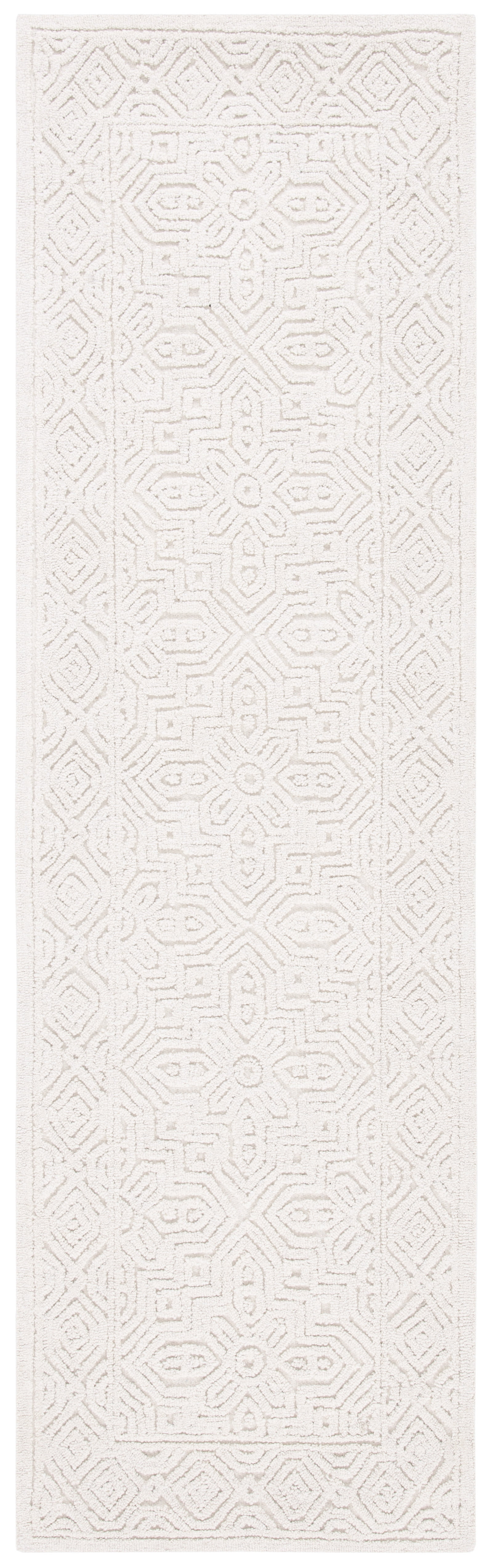 SAFAVIEH Textural Dinah Geometric Runner Rug, Ivory, 2'3" x 14'