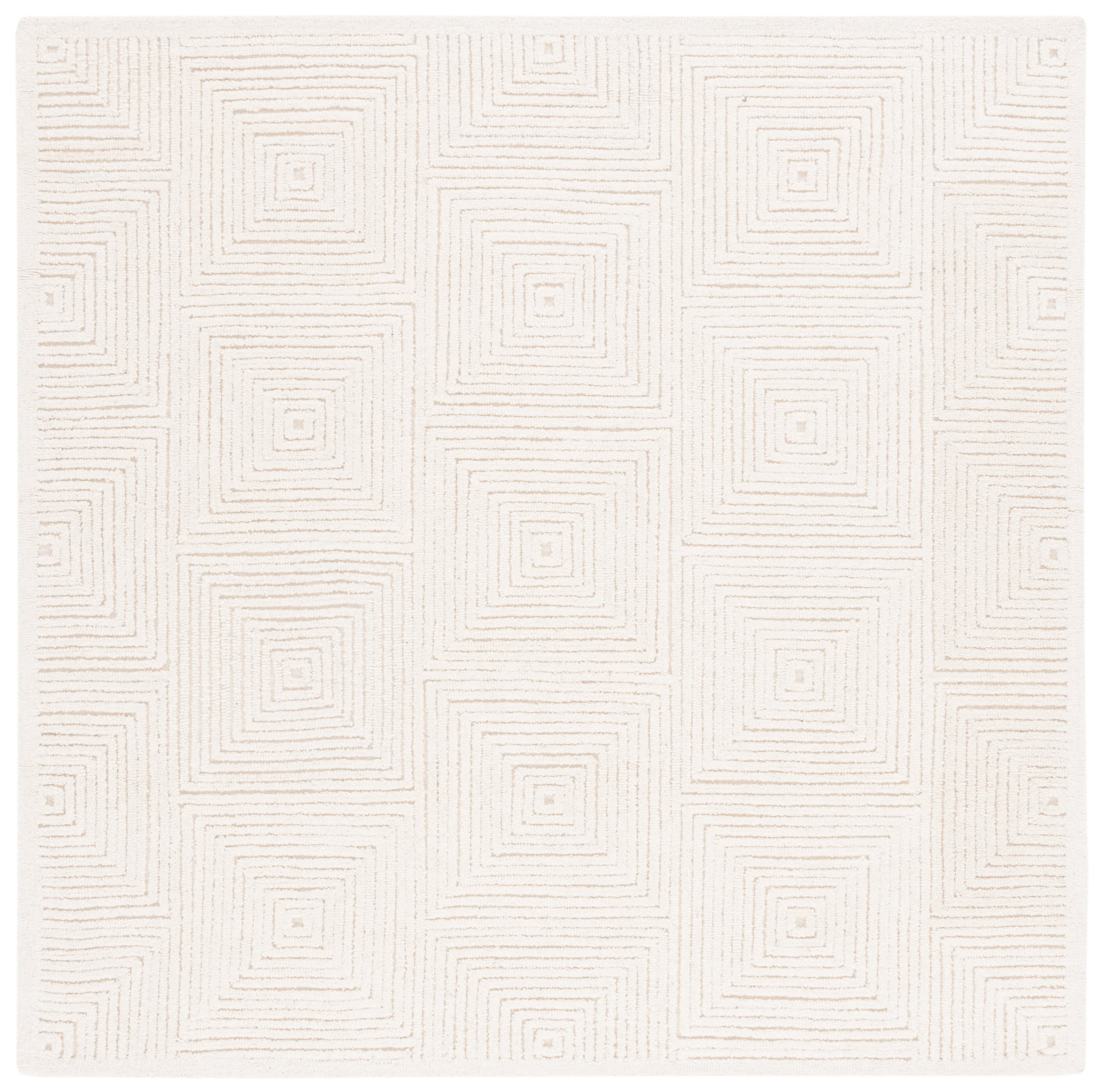 SAFAVIEH Textural Vince Geometric Area Rug, Ivory, 8' x 8' Square