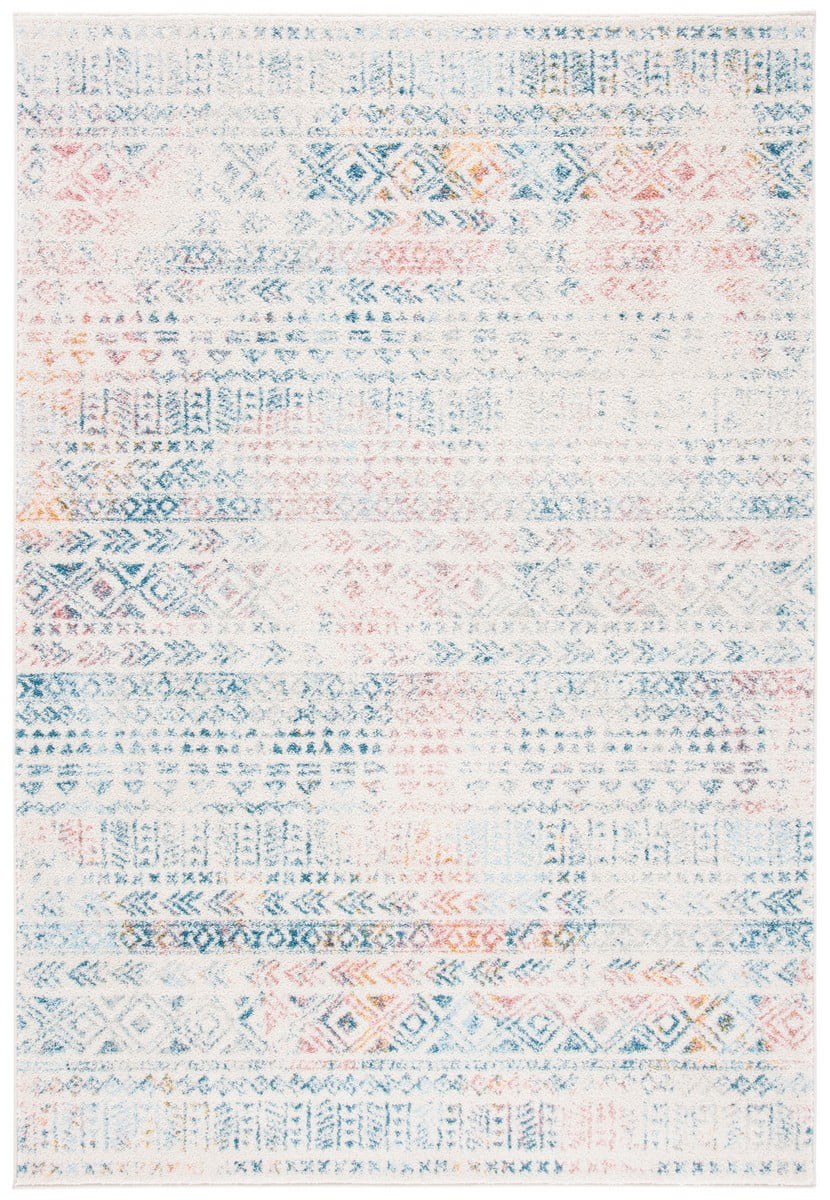 SAFAVIEH Tulum Britton Moroccan Geometric Area Rug, 10' x 13', Ivory/Terracotta