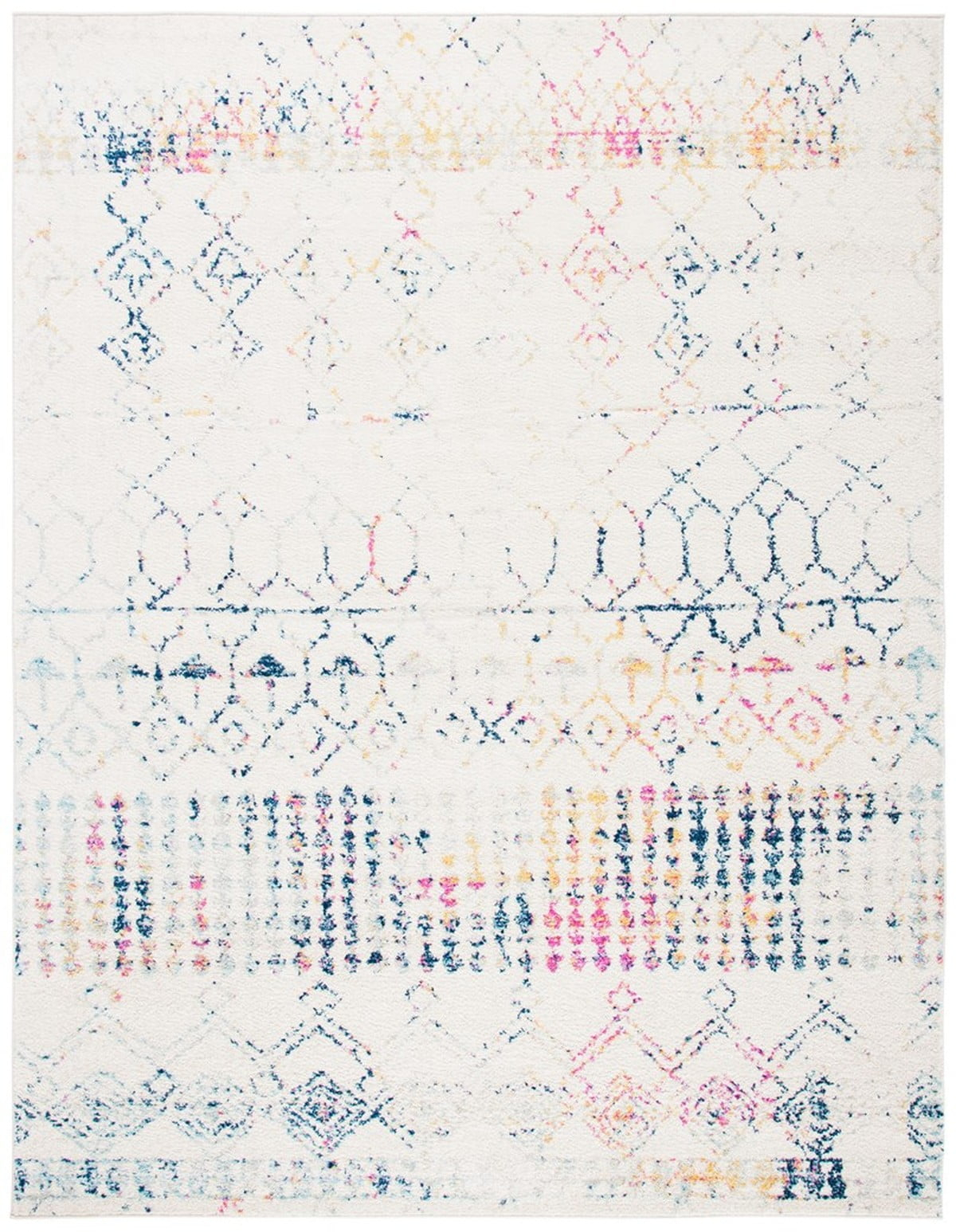 SAFAVIEH Tulum Coriander Moroccan Geometric Area Rug, 10' x 13', Ivory/Blue