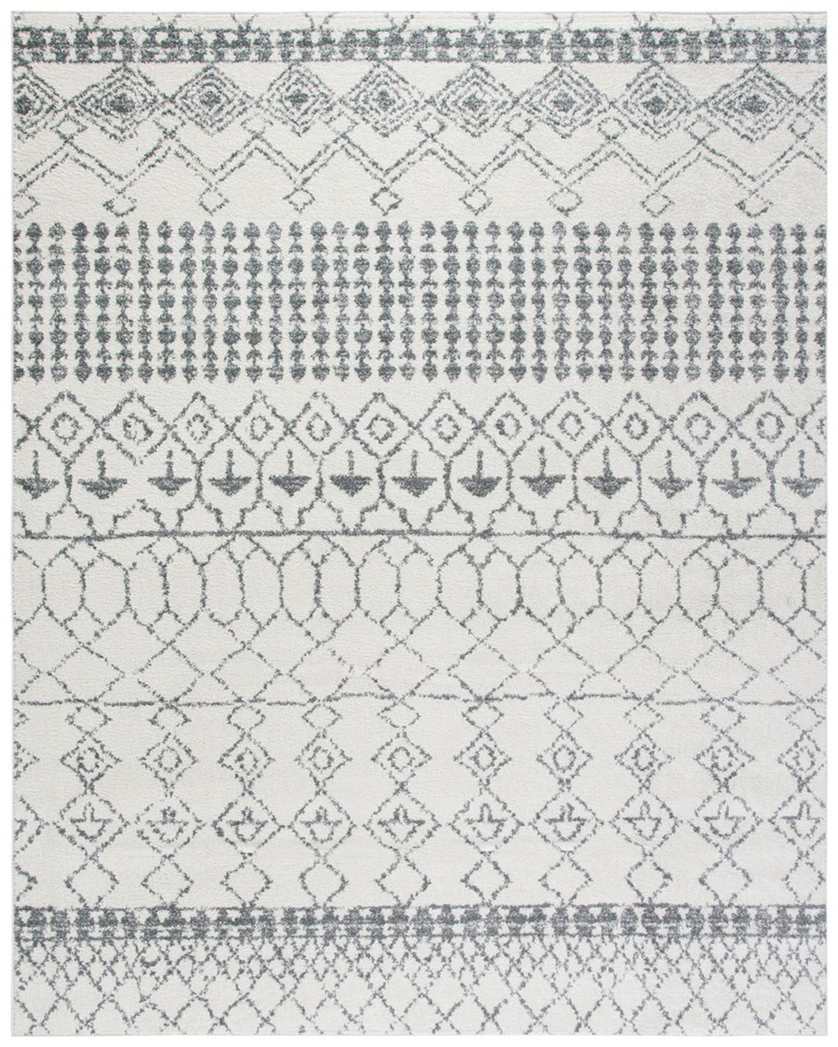 SAFAVIEH Tulum Coriander Moroccan Geometric Area Rug, 10' x 13', Ivory/Grey