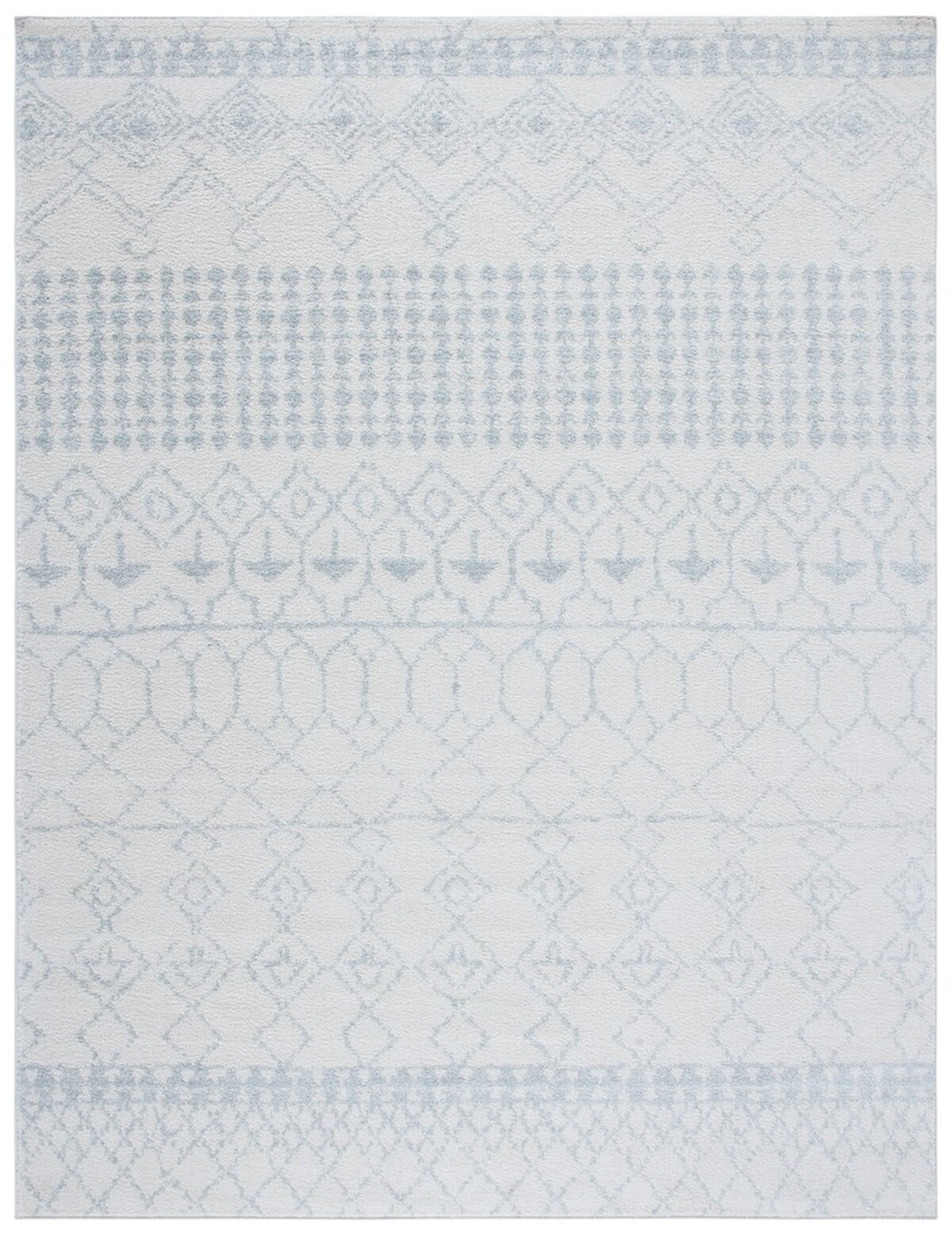 SAFAVIEH Tulum Coriander Moroccan Geometric Area Rug, 9' x 12', Ivory/Light Grey