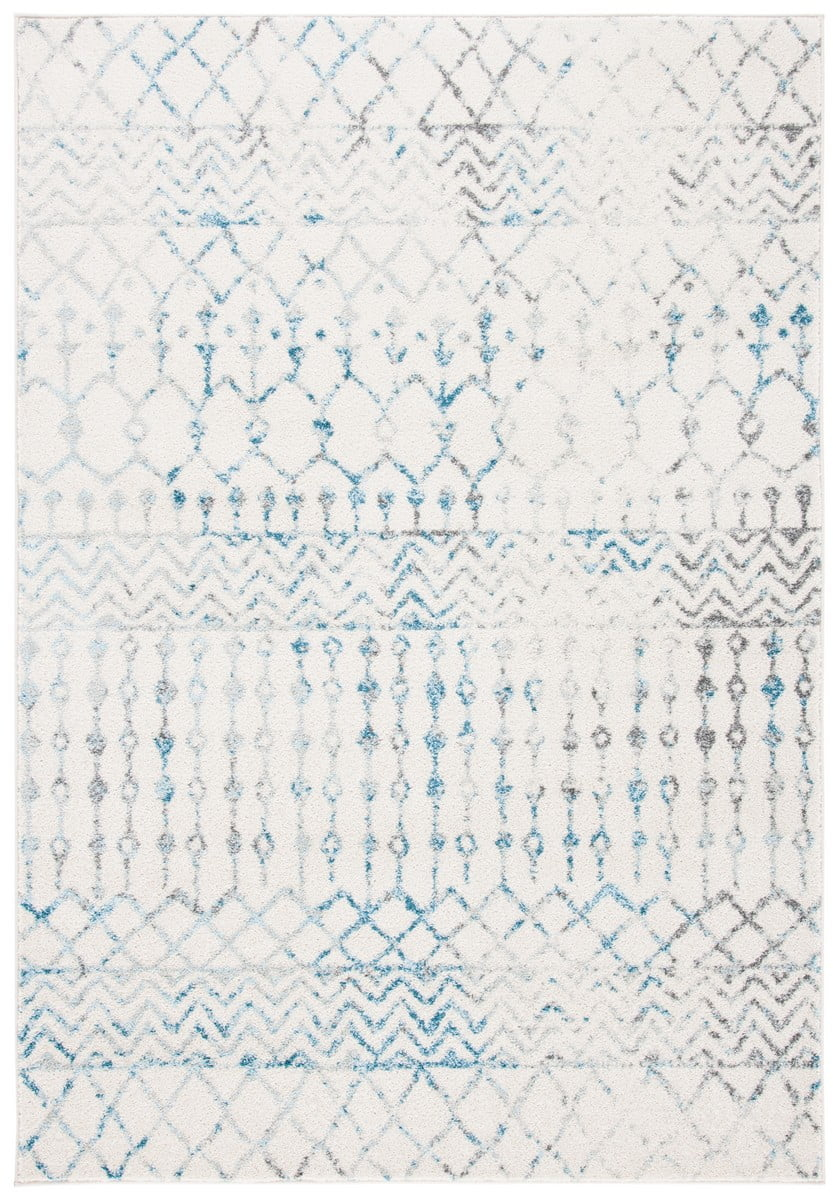 SAFAVIEH Tulum Glen Moroccan Geometric Area Rug, 12' x 15', Ivory/Turquoise