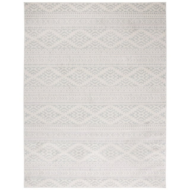 SAFAVIEH Tulum Lakisha Distressed Southwestern Area Rug, 9' x 12', Ivory/Light Grey