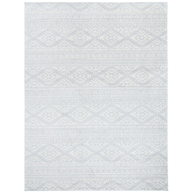 SAFAVIEH Tulum Lakisha Distressed Southwestern Area Rug, 9' x 12', Light Grey/Ivory