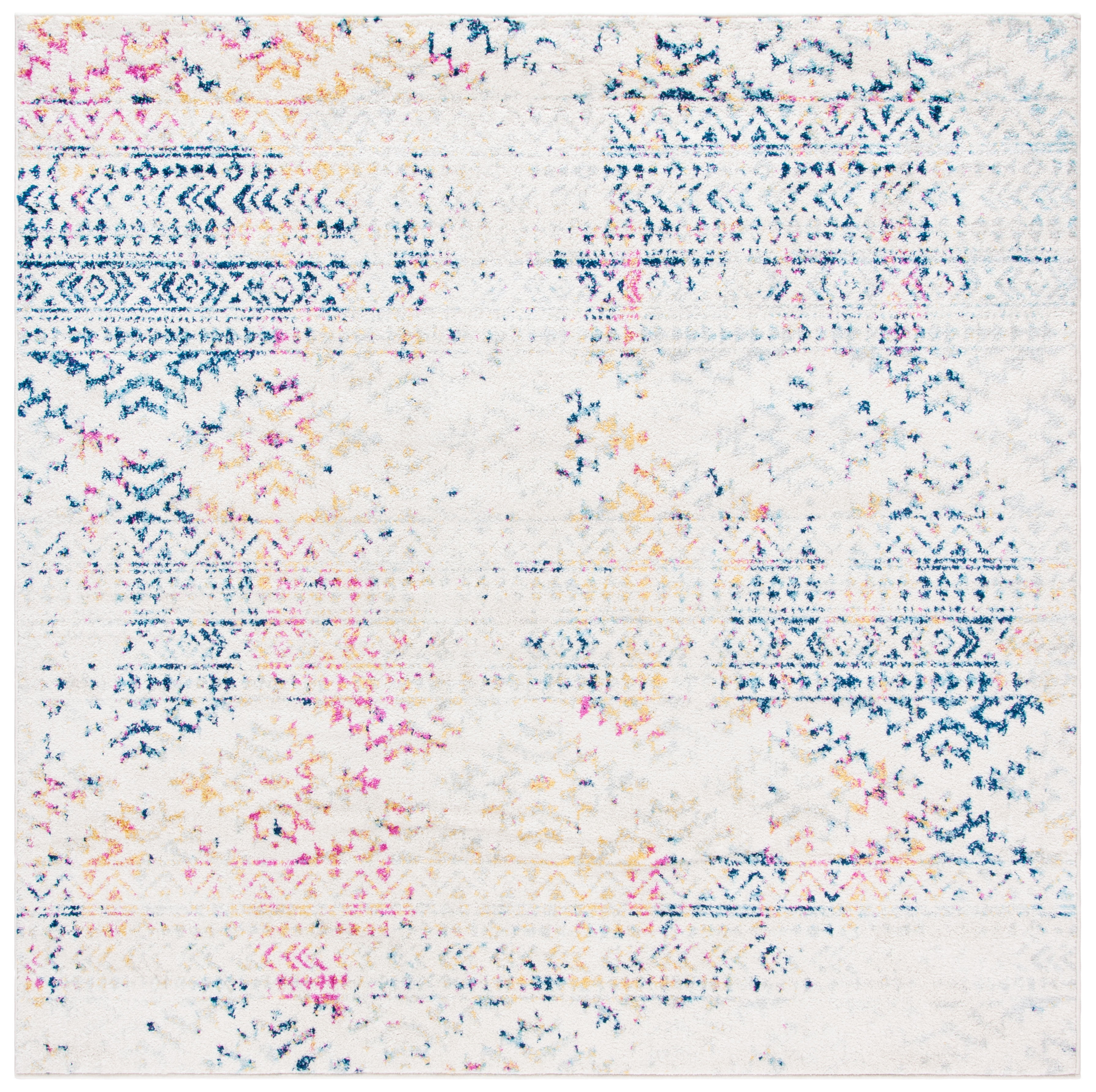 SAFAVIEH Tulum Lakisha Oriental Area Rug, Ivory/Blue, 11' x 11' Square