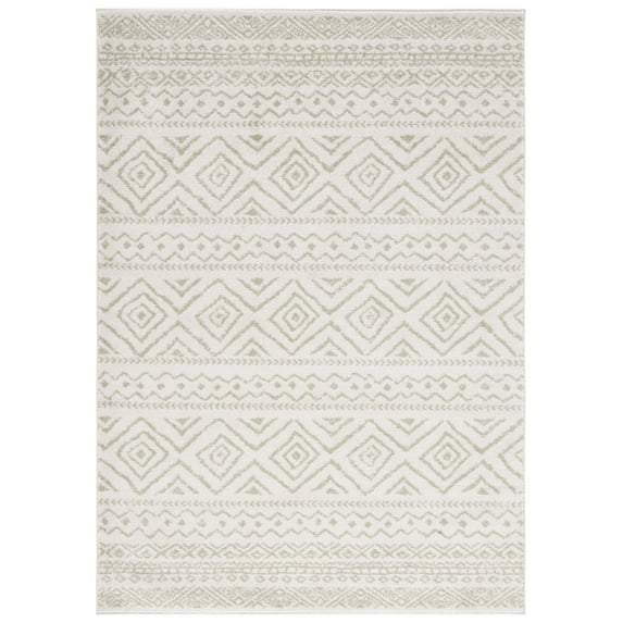 SAFAVIEH Tulum Merletta Oriental Area Rug, Ivory/Sage, 9' x 12'