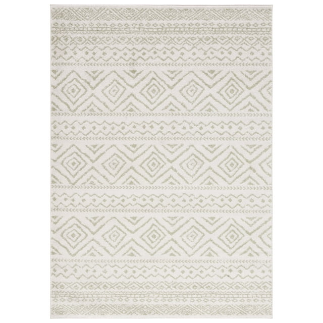 SAFAVIEH Tulum Merletta Oriental Area Rug, Ivory/Sage, 9' x 12'