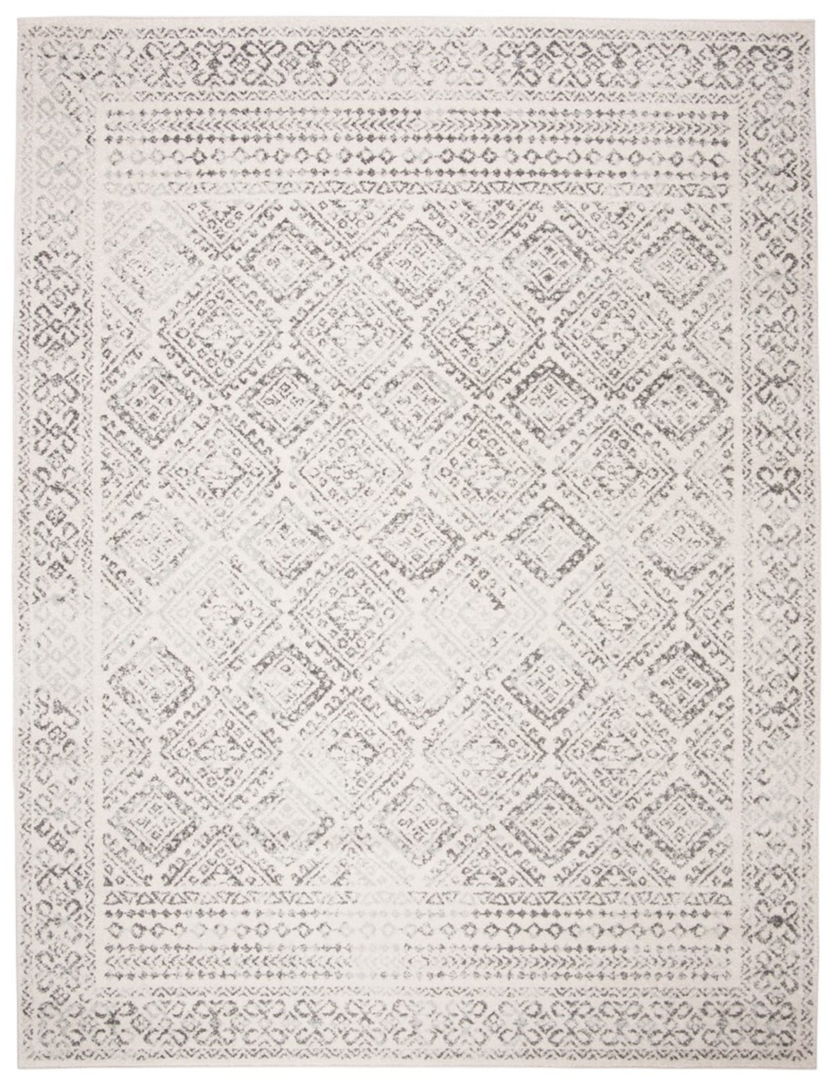 SAFAVIEH Tulum Ophelia Bordered Geometric Area Rug, 12' x 15', Ivory/Grey
