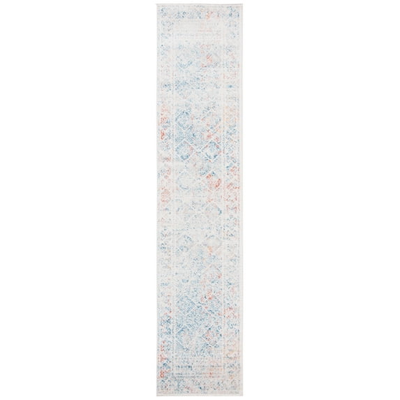 SAFAVIEH Tulum Ophelia Bordered Geometric Runner, 2' x 5', Ivory/Terracotta